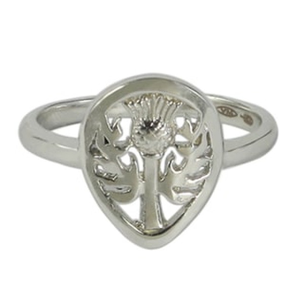 Sterling Silver Ring with a Delicate Thistle Design by Yaffie