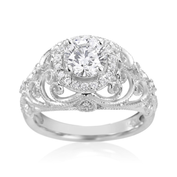 Sparkling Yaffie White Gold Diamond Engagement Ring - 1.25ct TDW