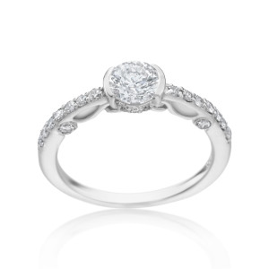 Vintage Charm: Yaffie White Gold Diamond Engagement Ring with 1.2ct TDW