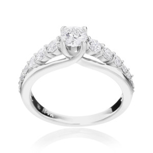 Sparkling 1.00ct TDW Diamond Engagement Ring in Yaffie White Gold