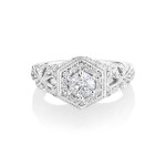 Vintage 1ct TDW Yaffie Diamond Engagement Ring in White Gold