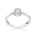 Yaffie White Gold Diamond Ring: Sparkle with 0.6ct of Bezel-set Brilliance