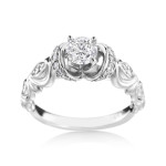 Vintage-inspired Yaffie White Gold Ring with 3/4ct Total Diamond Weight for Your Engagement