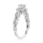 Vintage-inspired Yaffie White Gold Ring with 3/4ct Total Diamond Weight for Your Engagement