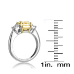 3.55ct TDW Yaffie Diamond Ring in White Gold & Platinum with Yellow & White Diamonds