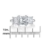 Certified Platinum Diamond Engagement Ring Featuring 3 Stunningly Precious 4ct TDW Stones