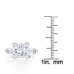 Platinum 5 1/2ct TDW Princess-cut and Tapered Baguette Diamond Ring - Custom Made By Yaffie™