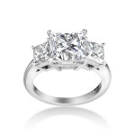 Certified Platinum Engagement Ring featuring 5.92 Carat TDW Yaffie Diamonds