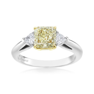 SummerRose Trillion Ring: Platinum & 18kt Gold with 1.80 Total Diamond Weight