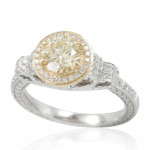 Golden Glow Diamond Ring with Yellow Center