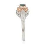 Engage with Elegance: Yaffie Two-Tone Gold Ring with Greenish Blue/White Diamonds