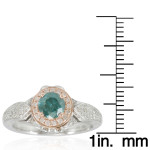 Engage with Elegance: Yaffie Two-Tone Gold Ring with Greenish Blue/White Diamonds