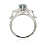 Bridal Ring with 1.875ct TDW Blue and White Diamonds in Yaffie White Gold