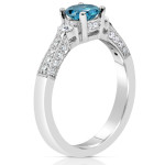 Blue and White Diamond Ring - 1ct TDW, White Gold by Yaffie