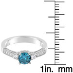 Blue and White Diamond Ring - 1ct TDW, White Gold by Yaffie