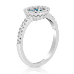 Blue and White Diamond Ring with a .61ct TDW, by Yaffie in White Gold