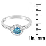 Engage in Elegance with Yaffie Blue and White Diamond Engagement Ring in White Gold - .78ct TDW