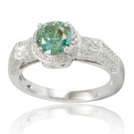 Elevate Your Engagement with the Yaffie White Gold Green Diamond Ring