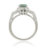 Green Diamond Royal Engagement Ring by Yaffie, White Gold Finish
