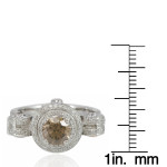 White Gold Yaffie Diamond Ring with 2.1ct TDW Brown and White Diamonds