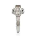 White Gold Yaffie Diamond Ring with 2.1ct TDW Brown and White Diamonds