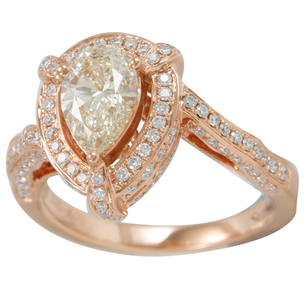 Radiant Yaffie Rose Gold Ring featuring an exquisite 1 7/8ct TDW Natural Yellow Diamond.