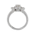Yaffie White Gold Engagement Ring with Diamond Halo .788ct TDW