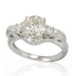 Yaffie Unique French Filigree White Diamond Ring