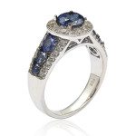 Yaffie Sapphire and Diamond Bridal Ring in Sterling Silver with a total gem weight of 3.61ct.
