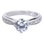 Sparkling Yaffie Tacori Platinum Ring with 1/5ct TDW Diamond and Cubic Zirconia - perfect for your engagement!