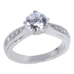 Sparkling Yaffie Tacori Platinum Ring with 1/5ct TDW Diamond and Cubic Zirconia - perfect for your engagement!