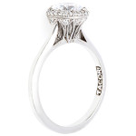 Platinum Tacori Ring with Sparkling Cubic Zirconia and Diamond Center