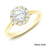 Gold Yaffie Astoria Engagement Ring with Sparkling 1/2ct TDW Diamond Halo