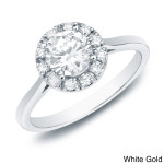 Gold Yaffie Astoria Engagement Ring with Sparkling 1/2ct TDW Diamond Halo