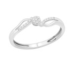 Yaffie 1/10ct TDW Diamond Cluster Bypass Promise Ring in White Gold