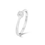 Diamond Cluster Bypass Promise Ring with 1/10ct TDW in Yaffie White Gold