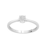 Diamond Cluster Bypass Promise Ring with 1/10ct TDW in Yaffie White Gold