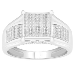 Sparkling Yaffie White Gold Diamond Cluster Ring for Your Engagement (1/3ct TDW)