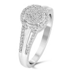 Yaffie 1/5ct TDW White Gold Diamond Cluster Engagement Ring - Simply Stunning!