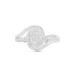 Sparkling Yaffie Diamond Bypass Engagement Ring in White Gold