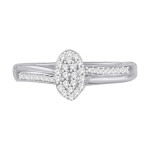 Yaffie 1/6ct TDW Diamond Cluster Ring in White Gold - Your Perfect Engagement Piece