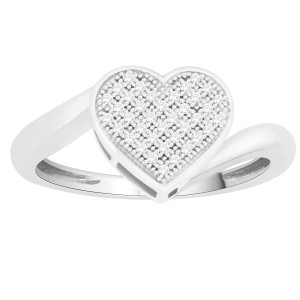 Yaffie: Sparkling 1/6ct TDW White Gold Heart Engagement Ring