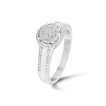 Yaffie White Gold Diamond Engagement Ring: 1/8ct TDW