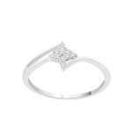Dazzling Diamond Cluster Engagement Ring in White Gold by Yaffie