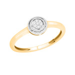 Dazzling Yaffie Cluster Diamond Engagement Ring with 1/10ct Gold Sparkle