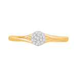 Sparkling Yaffie Gold Diamond Engagement Ring with Split-shank Cluster (1/10ct TDW)