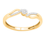 Sparkling Love: Yaffie Gold Natural Diamond Bypass Ring 1/10ct