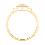 Golden Yaffie Engagement Ring featuring a cluster of 1/10ct genuine natural diamonds.