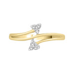 Sparkling Bypass Engagement Ring with Natural Round-cut Diamonds - Yaffie Gold
