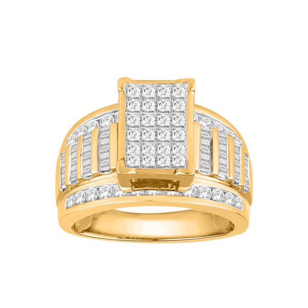 Sparkling Love: Yaffie Gold 2ct TDW Diamond Ring for Weddings and Engagements